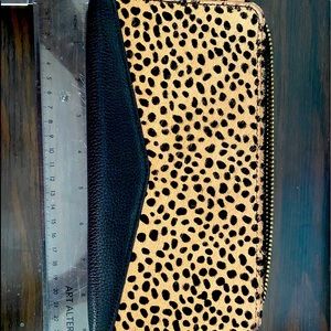 All leather ocelot print x- large wallet